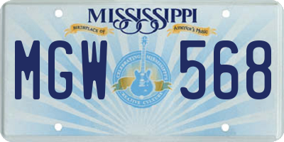 MS license plate MGW568