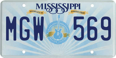 MS license plate MGW569