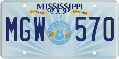 MS license plate MGW570