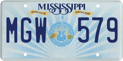 MS license plate MGW579