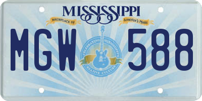 MS license plate MGW588