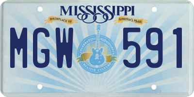 MS license plate MGW591