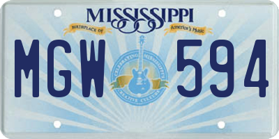 MS license plate MGW594
