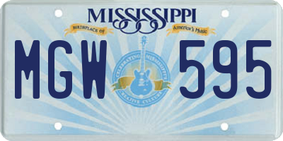 MS license plate MGW595