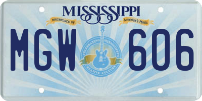 MS license plate MGW606