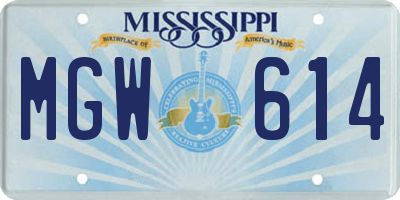 MS license plate MGW614