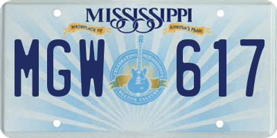 MS license plate MGW617
