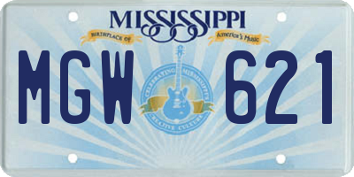 MS license plate MGW621