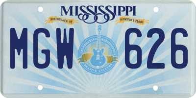 MS license plate MGW626