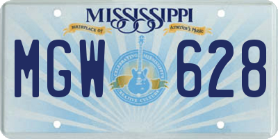 MS license plate MGW628