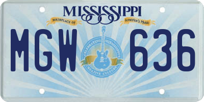 MS license plate MGW636