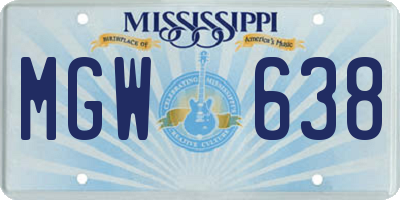 MS license plate MGW638