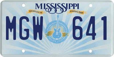 MS license plate MGW641