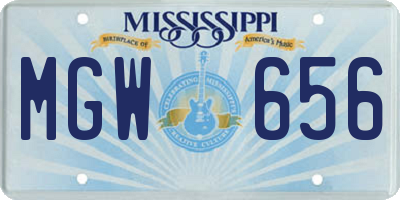 MS license plate MGW656