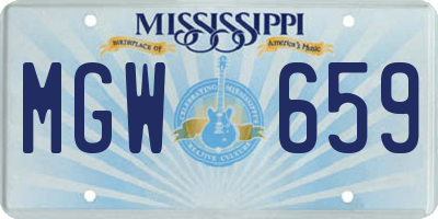 MS license plate MGW659
