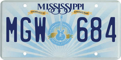MS license plate MGW684