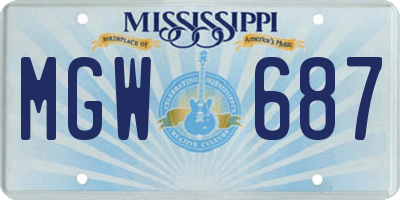 MS license plate MGW687