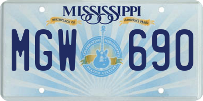 MS license plate MGW690