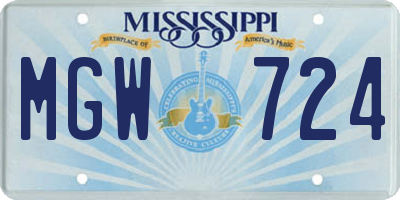 MS license plate MGW724