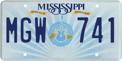 MS license plate MGW741