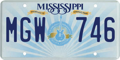 MS license plate MGW746