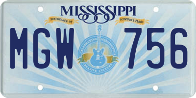 MS license plate MGW756