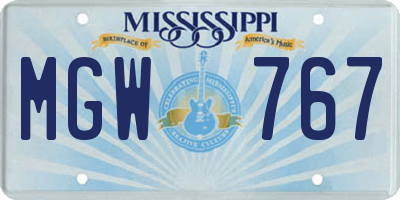 MS license plate MGW767