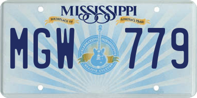 MS license plate MGW779