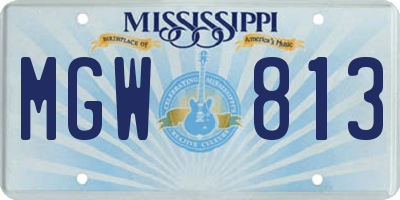 MS license plate MGW813