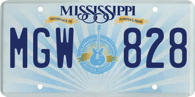 MS license plate MGW828