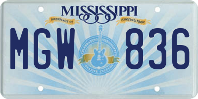 MS license plate MGW836