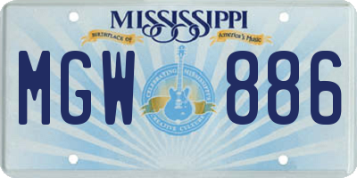 MS license plate MGW886
