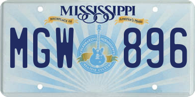 MS license plate MGW896