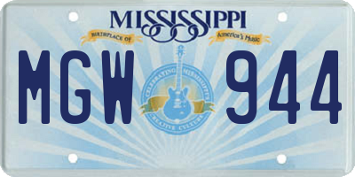 MS license plate MGW944