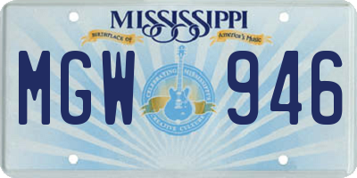 MS license plate MGW946