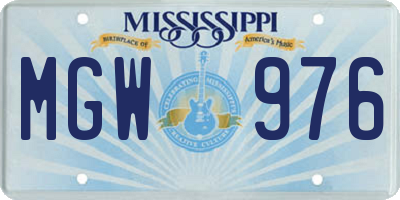 MS license plate MGW976