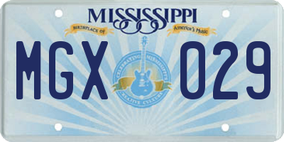 MS license plate MGX029