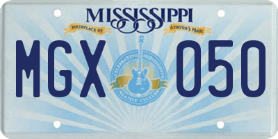 MS license plate MGX050