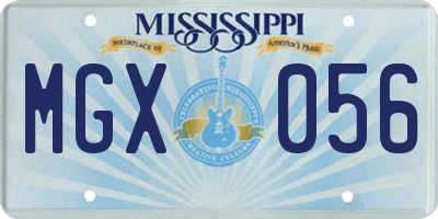 MS license plate MGX056