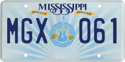 MS license plate MGX061