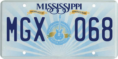 MS license plate MGX068