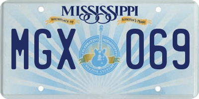 MS license plate MGX069