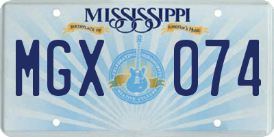 MS license plate MGX074