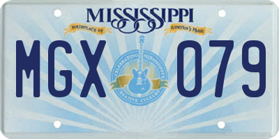 MS license plate MGX079
