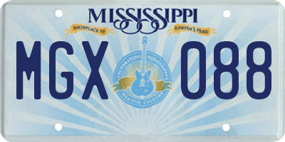 MS license plate MGX088