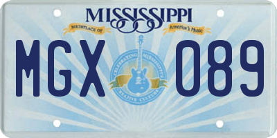 MS license plate MGX089