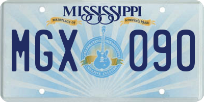 MS license plate MGX090