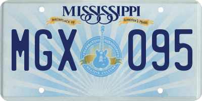 MS license plate MGX095