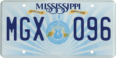 MS license plate MGX096