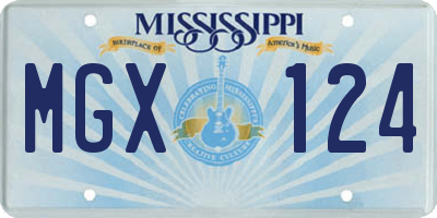 MS license plate MGX124